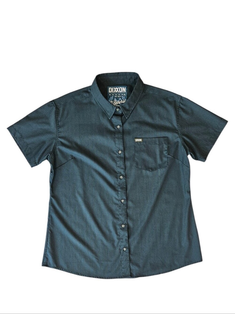 Dixxon Women’s XL The Benny Party Shirt Pine Green Short Sleeve Button Up EUC